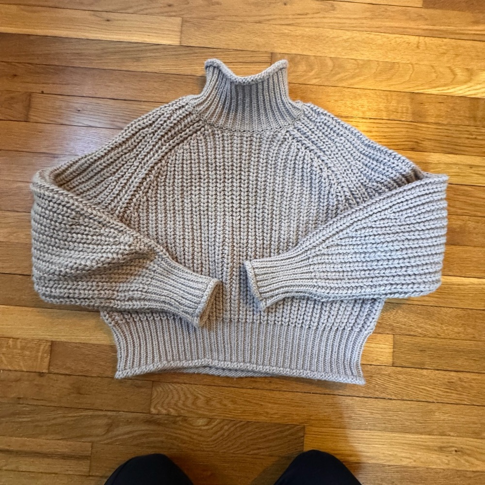 H&M Taupe Cowl Neck Sweater